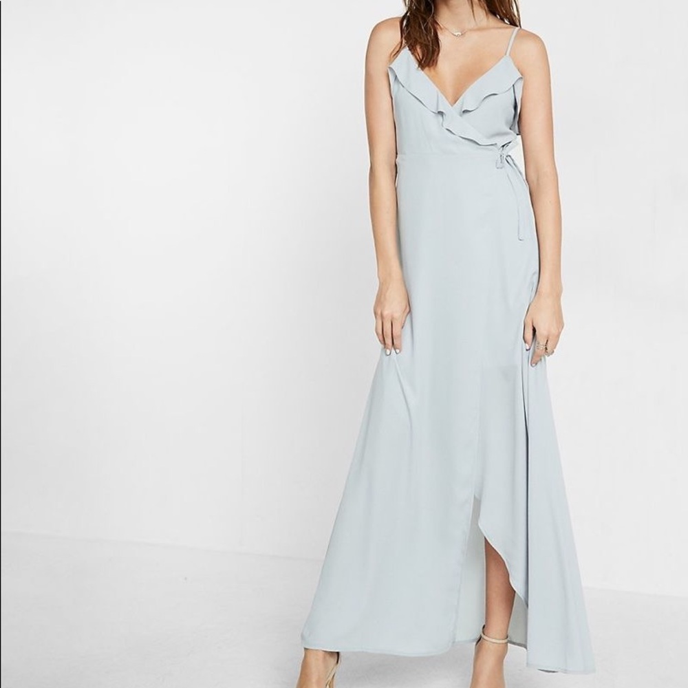Express Ruffle Maxi Wrap Dress - Size 0